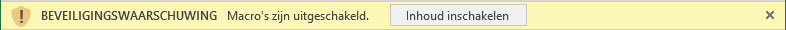 Beveiligingsmelding Excel macro's inschakelen